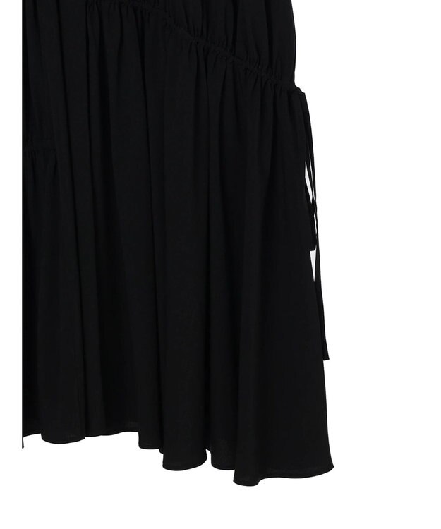 earth music&ecology ドロストギャザーフレアスカート Black