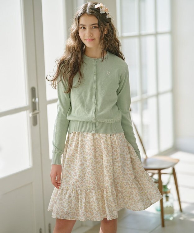 組曲 KIDS 【150-160㎝】クラシック カーディガン ミント系