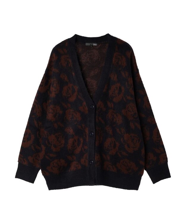Green Parks ・ＳＵＧＡＲ　ＳＰＯＯＮ　フラワーシャギーカーディガン Navy