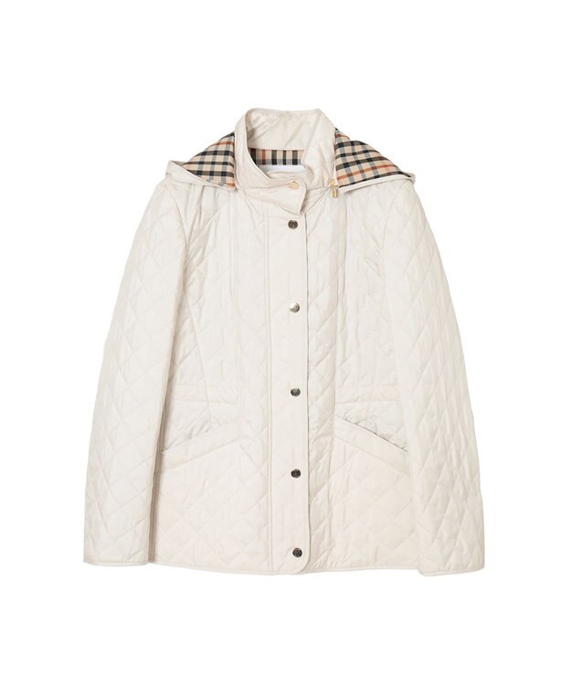 DAKS ライトウェイト フーデッドキルティングブルゾン ホワイト