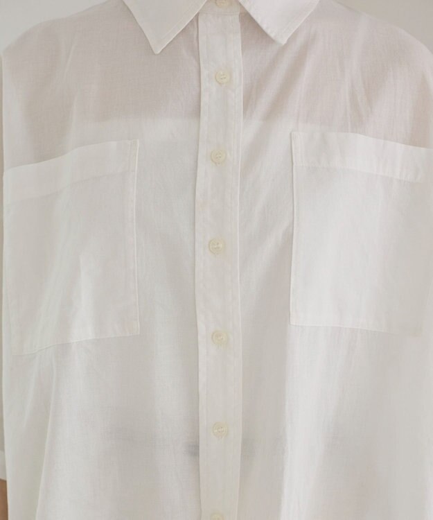 WEGO 【ANGIE VINTAGE】キャンブリックボイルオーバー半袖シャツ オフホワイト