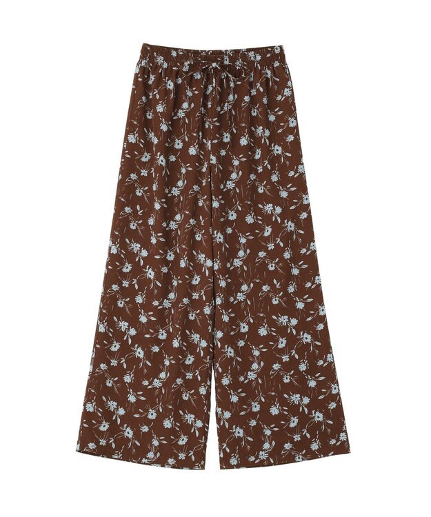 earth music&ecology フラワーリラックスパンツ Brown