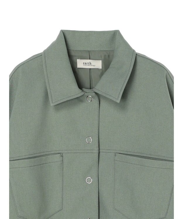 earth music&ecology ショート丈カバーオール Khaki