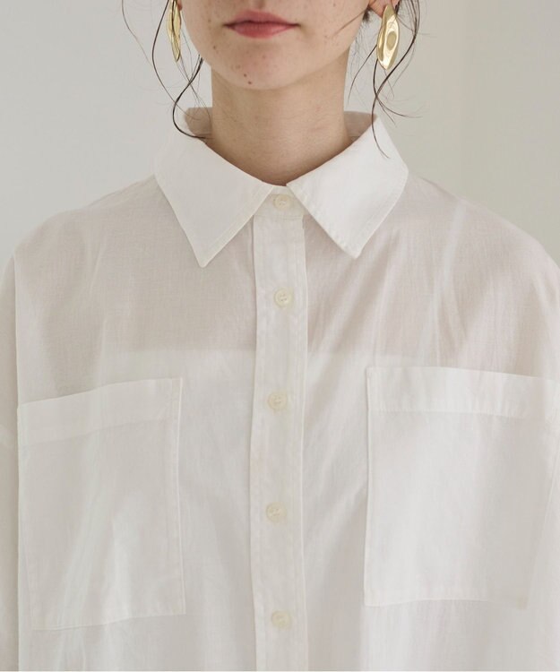 WEGO 【ANGIE VINTAGE】キャンブリックボイルオーバー半袖シャツ オフホワイト