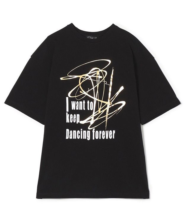 Chacott ダンスプリントオーバーＴシャツ ブラック
