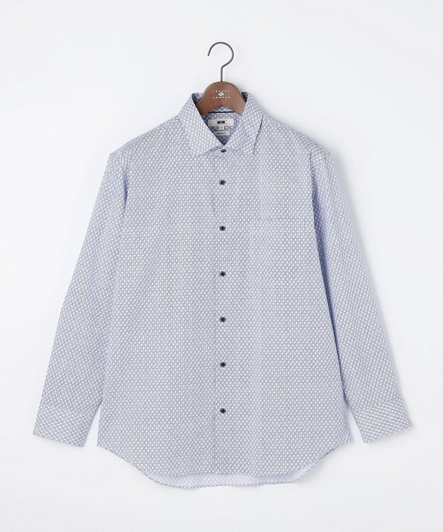 JOSEPH ABBOUD 【キングサイズ・オーガニックコットン・日本素材】ジオメトリックパターンプリントシャツ　26SSモデル ネイビー系5