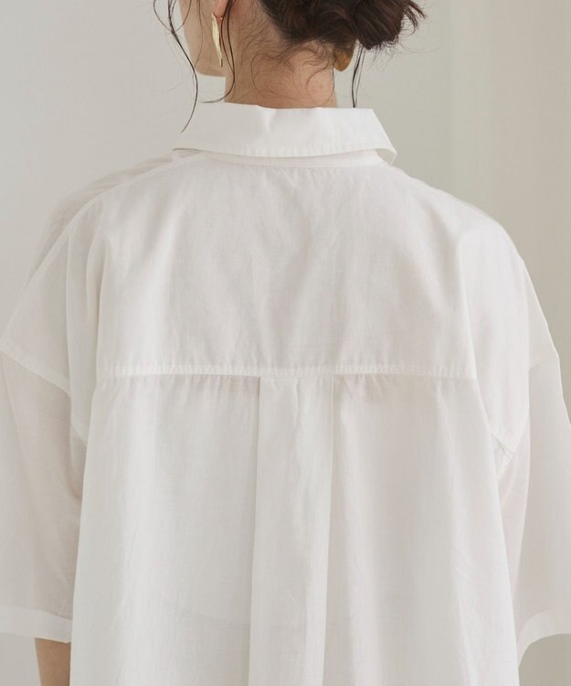 WEGO 【ANGIE VINTAGE】キャンブリックボイルオーバー半袖シャツ オフホワイト