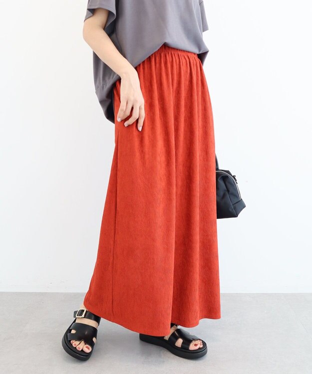 Green Parks ウェーブジャガードイージースカート Terracotta