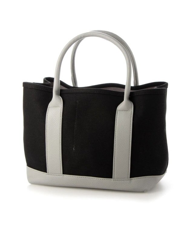 UNBILLION cachecache パーテーションキャンバストートバッグ ブラックグレー