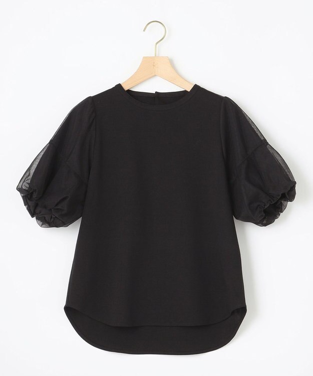 組曲 【人気につき新色追加！】チュールスリーブ カットソー ブラック系