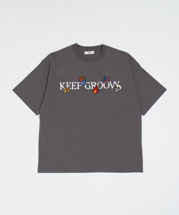 WEGO 【ユニセックス着用ITEM/機能T】接触冷感モチーフ刺繍グラフィックT（SS） スミクロ