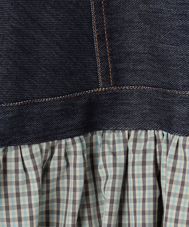 組曲 KIDS 【150-170㎝】チェックドッキング ワンピース ミント