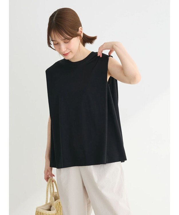 Green Parks ・ＳＵＧＡＲＳＰＯＯＮ【ＣＯＯＬ】タックノースリーブＴＥＥ Black