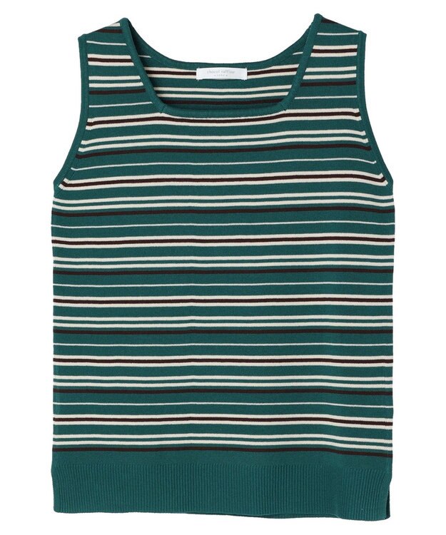 Green Parks スクエアネックニットタンクトップ Charcoal Gray