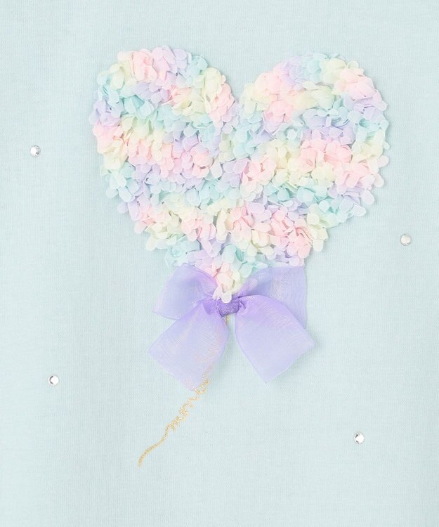 ANY KIDS モシャモシャモチーフ Ｔシャツ エメラルドグリーン×ハート