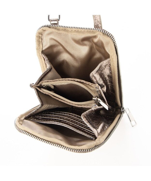 UNBILLION cachecache メタリックマルチミニショルダー ダークシルバー