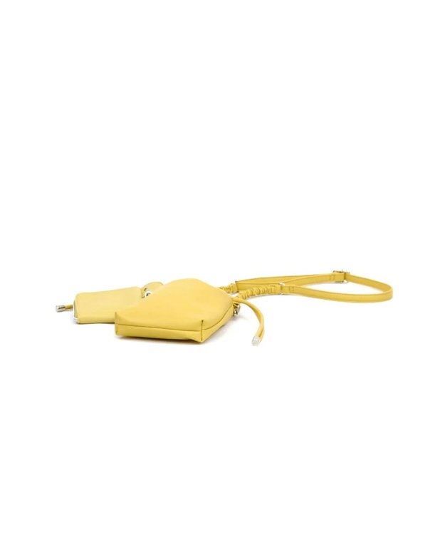 UNBILLION cachecache バンジーコード巾着スマホショルダー イエロー