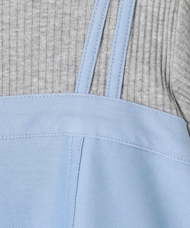 組曲 KIDS 【150-170㎝】チェックドッキング ワンピース サックスブルー