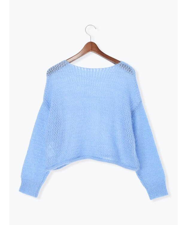 Te chichi 【泉 里香さん着用・Oggi.jp10/23掲載】キャットヤーンメッシュニット ブルー