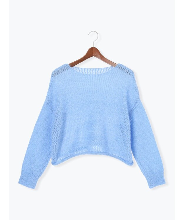 Te chichi 【泉 里香さん着用・Oggi.jp10/23掲載】キャットヤーンメッシュニット ブルー