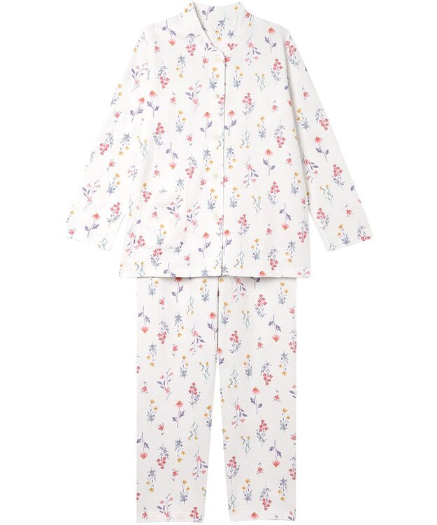 Wing パジャマ 綿混(本体) あったか 冬 長袖 長ズボン レディース EP6021 ウイング／ワコール ホワイト