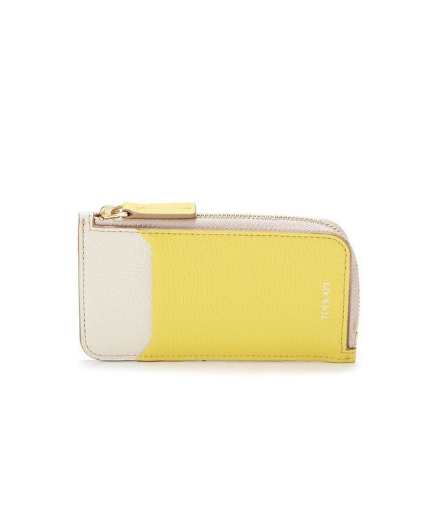 TOPKAPI 【TOPKAPI】バイカラー レザー フラグメントケース LEAN リーン レモンイエロー