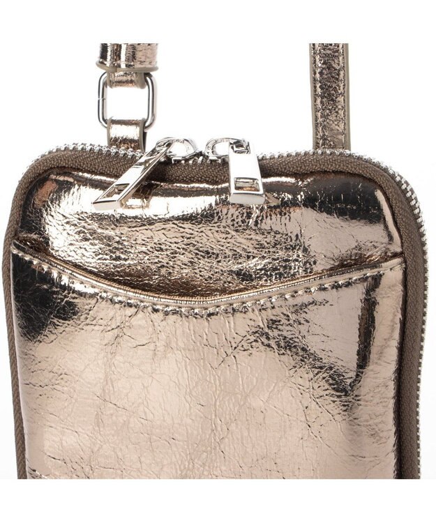 UNBILLION cachecache メタリックマルチミニショルダー ダークシルバー