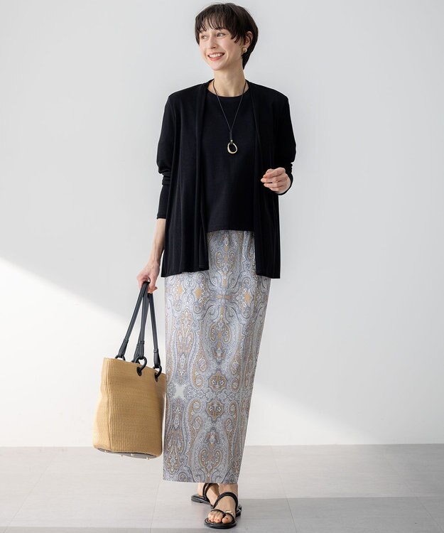 23区 S 【GLOW6月号掲載/洗える】スビンギザコットン クロップド Tシャツ ブラック系