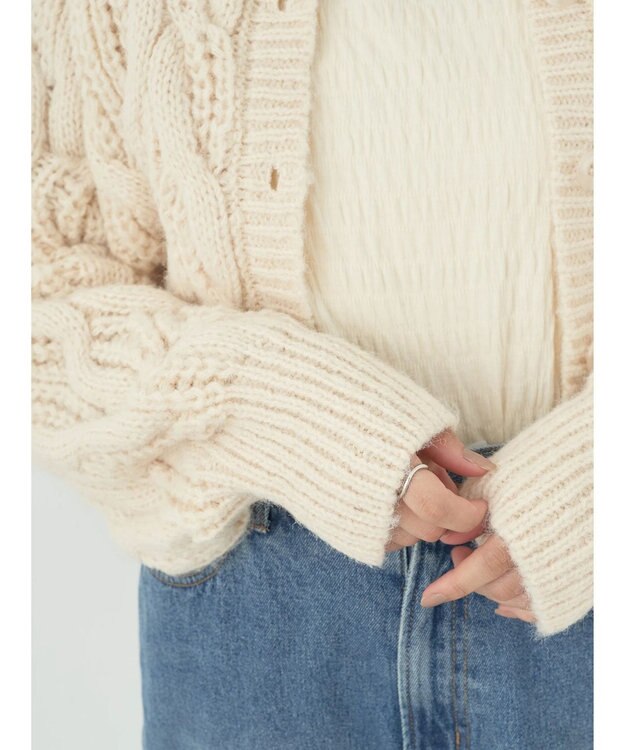 earth music&ecology ｍｉｘケーブルカーディガン Off White