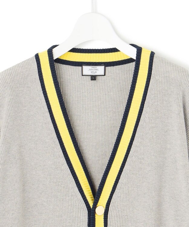 J.PRESS YORK STREET 【UNISEX】コットンベーシック カーディガン ライトグレー系