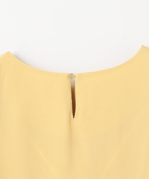 ANY マットサテン袖タックブラウス イエロー