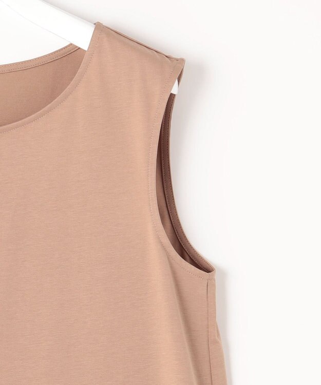 自由区 【洗える・XSサイズあり】レースEDGE Tシャツ＆インナータンクトップセット トップス キャメル系