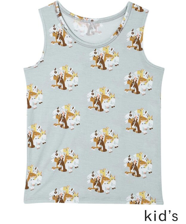 une nana cool 2026年お年賀「まるっとうまくいく」 キッズ男女児兼用トップ(ノースリーブ) グレー