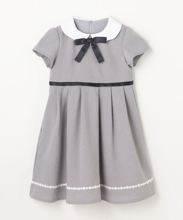 ANY KIDS 【2点セット】ノーカラー ボレロジャケット+襟付き ワンピース グレー