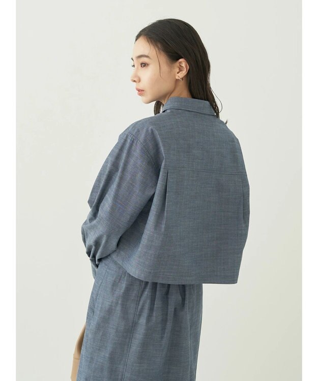 earth music&ecology ショート丈シャツジャケット Dark Blue