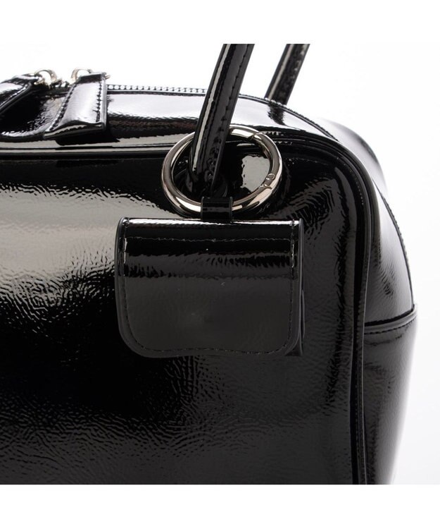 UNBILLION カシュカシュ cachecache / エナメル調中型ボストン ブラック