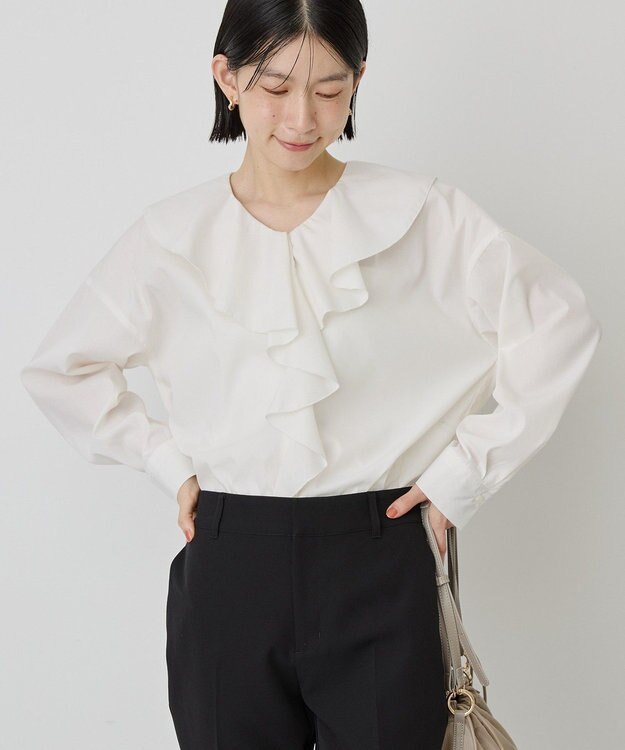AMERICAN HOLIC 【イージーケア】ラッフルブラウス Ivory