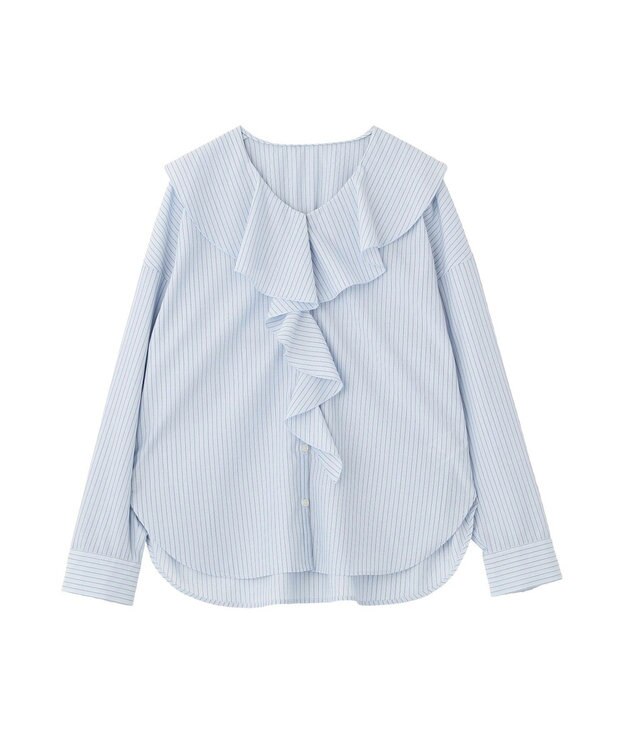 AMERICAN HOLIC 【イージーケア】ラッフルブラウス Stripe