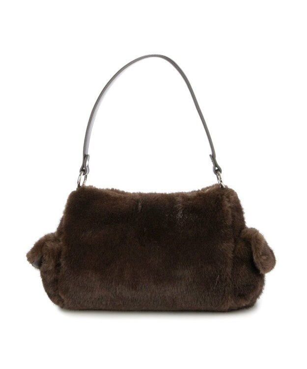 UNBILLION カシュカシュ cachecache / フェイクファーフラップポケット付き2wayショルダー チョコ