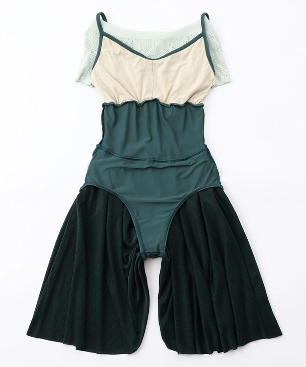 Chacott スカート付レオタード エメラルドグリーン