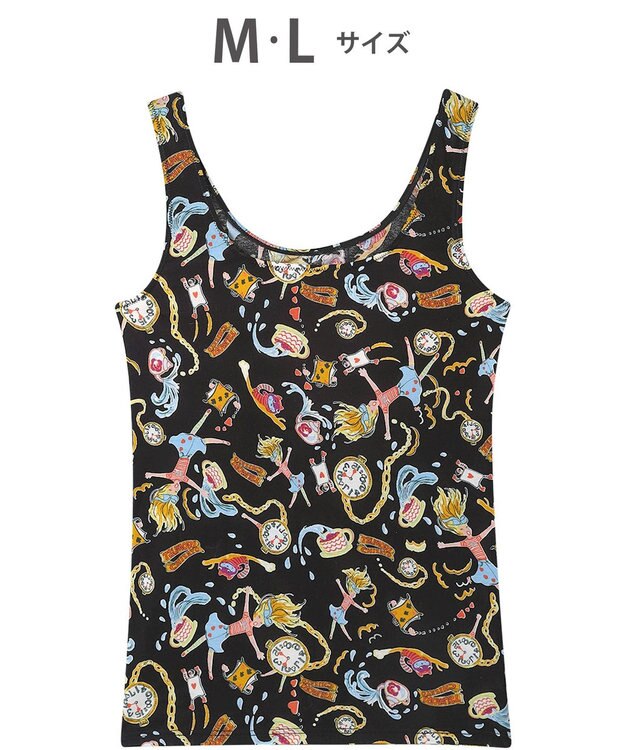 tsumori chisato SLEEP ツモリチサト インナー 綿混ベア天竺素材(身生地) パッド付き ノースリーブ タンクトップ レディース UCX565/ワコール ブラック