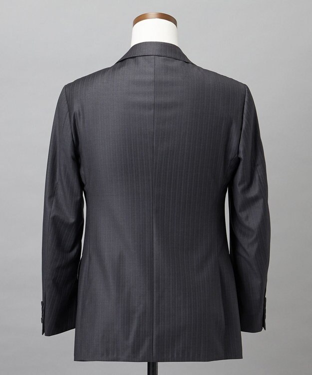 GOTAIRIKU シワになりにくい【御幸毛織/みゆきけおり】Superio160 スーツ_グレーストライプ グレー系1