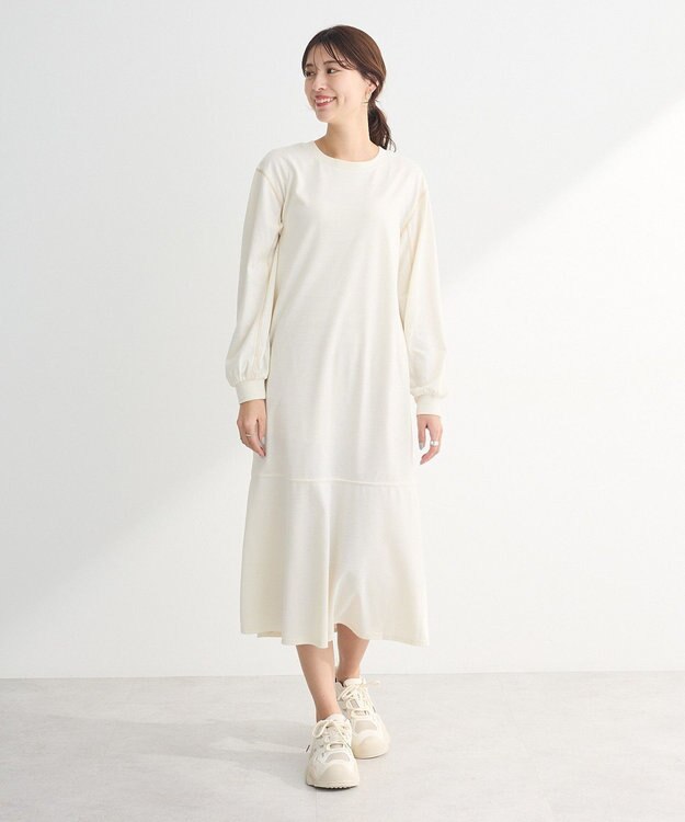 Green Parks ＳＥＴ２点ベスト＋配色ステッチワンピース Ivory