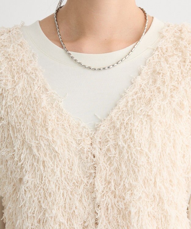 Green Parks ＳＥＴ２点ベスト＋配色ステッチワンピース Ivory