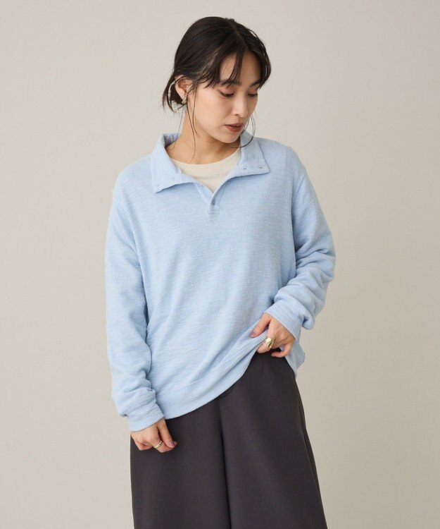 CRAFT STANDARD BOUTIQUE スタンドネックデザインプルオーバー Sax