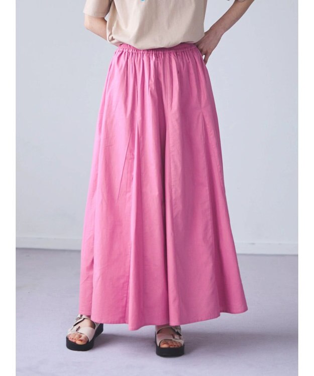 Green Parks Ｉ　切替ギャザーロングスカート Pink