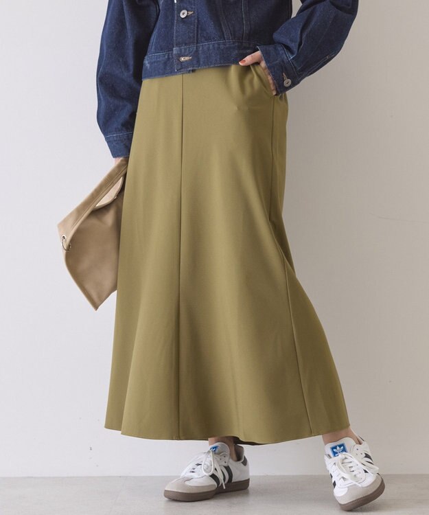 AMERICAN HOLIC 【イージーケア】ナローマーメイドスカート Khaki