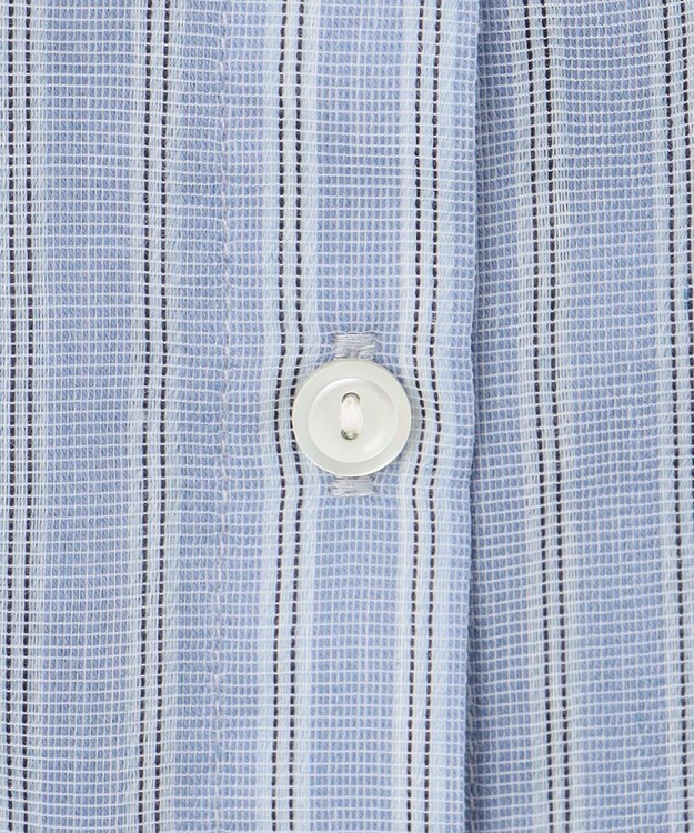 J.PRESS LADIES 【洗える】シアーピンストライプ ブラウスライク カットソー サックスベース系