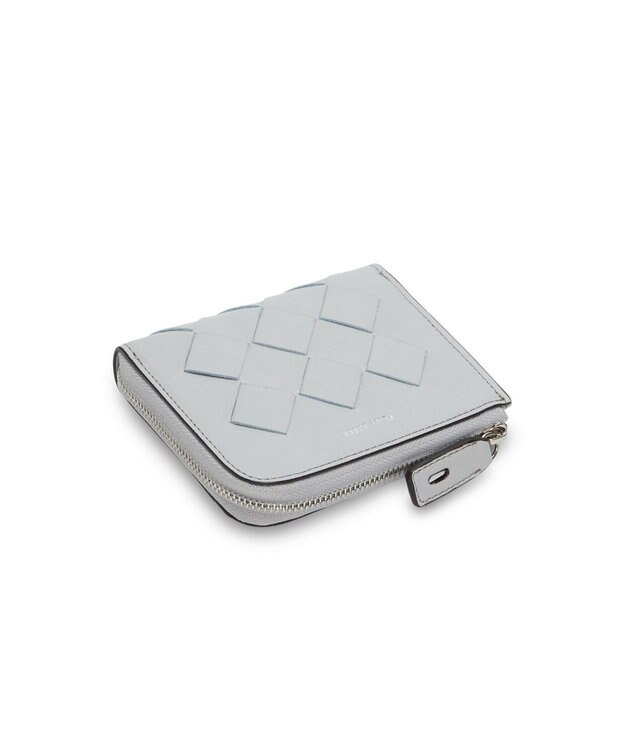 PELLE BORSA メッシュL字ファスナーミニ財布 Chrono Weave クロノウィーブ 5842 アイスグレー