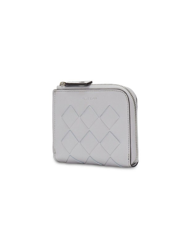 PELLE BORSA メッシュL字ファスナーミニ財布 Chrono Weave クロノウィーブ 5842 アイスグレー